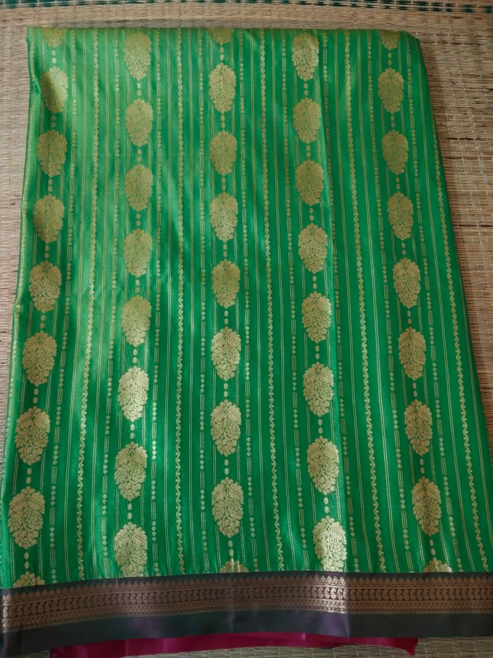 Green Kanchi Semi Silk Saree