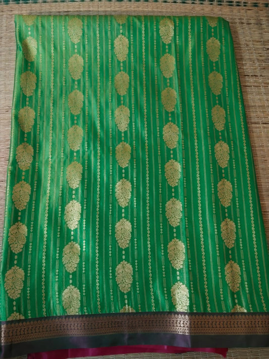 Green Kanchi Semi Silk Saree
