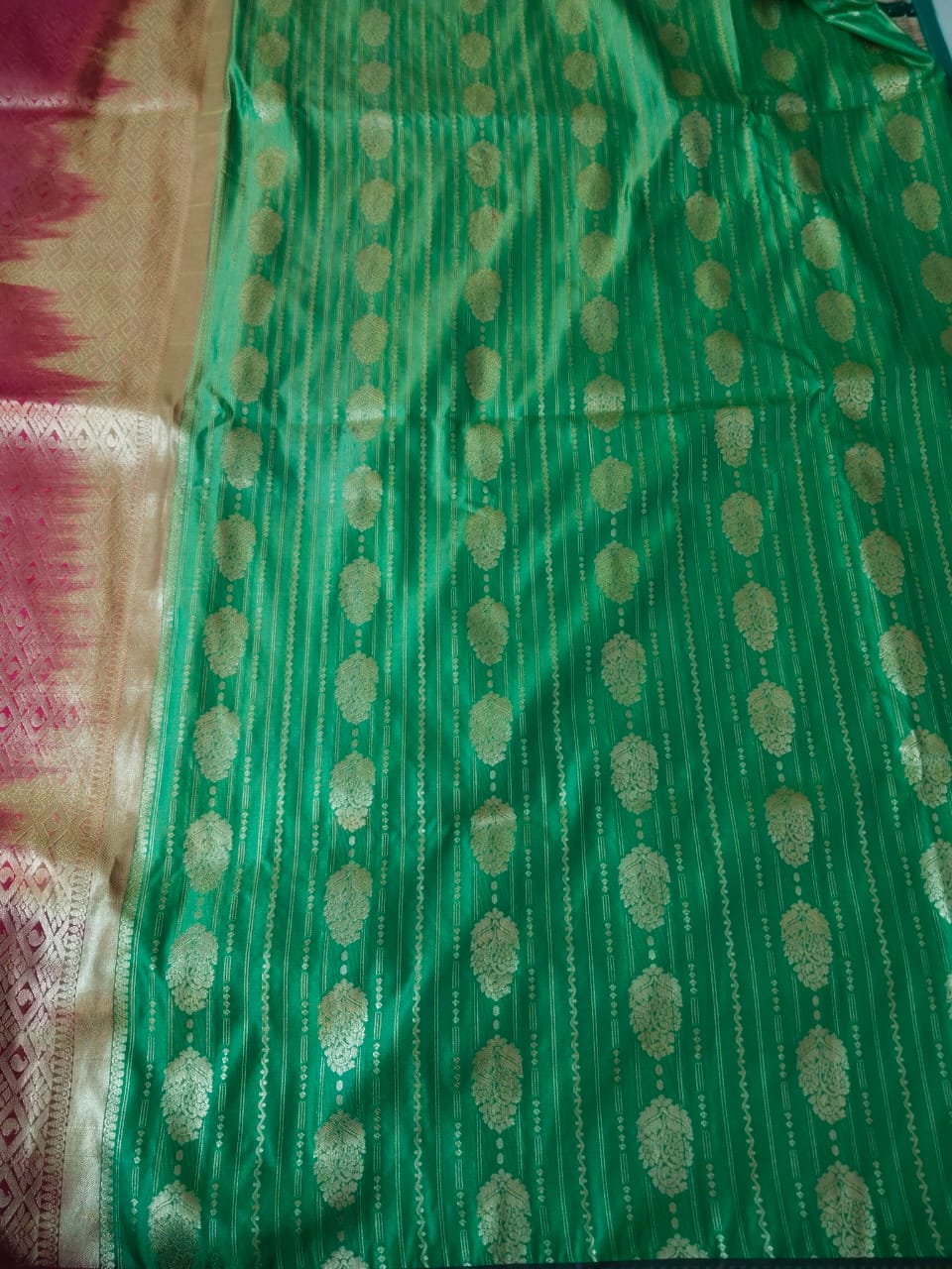 Green Kanchi Semi Silk Saree
