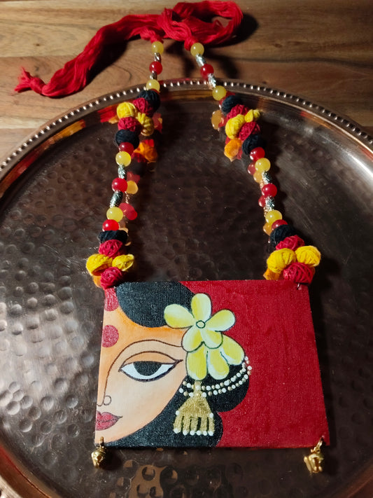Red Hand Painted Necklace