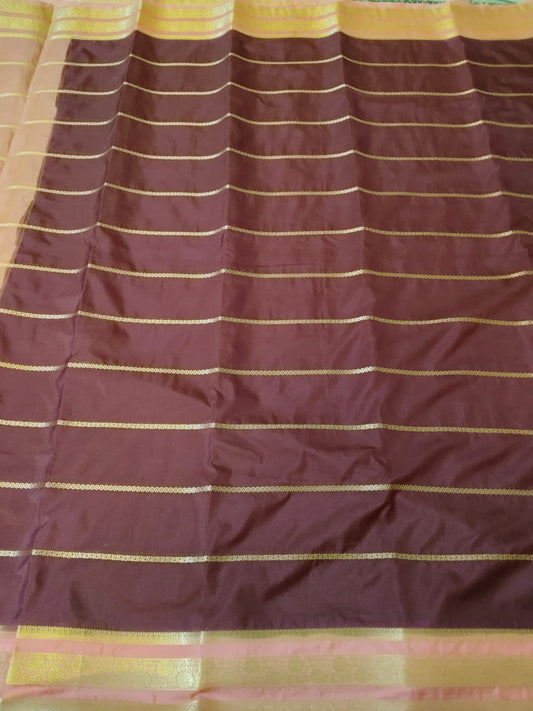 Magenta Semi Mysore Crepe Silk Saree