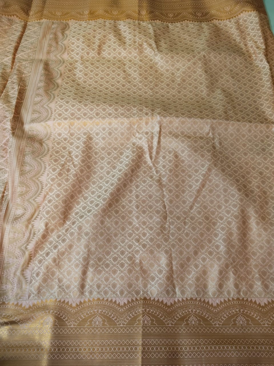 Onion Pink Handwoven Dharmavaram Semi Silk Saree