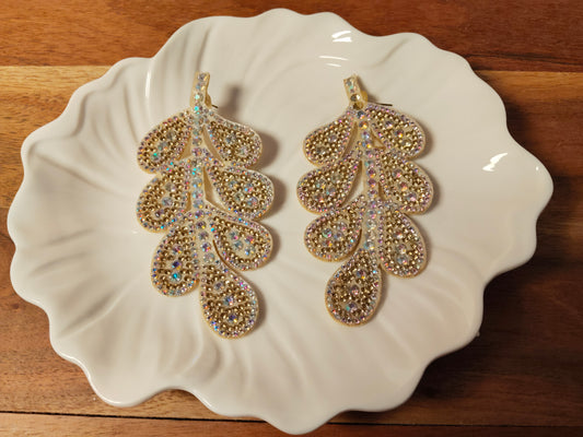 Light Beige Fabric Handmade Earrings