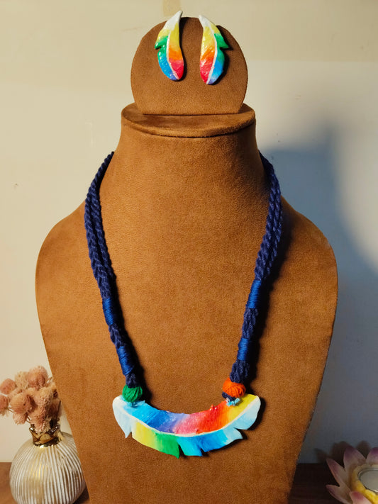 Multi Color Clay Handmade Necklace Set