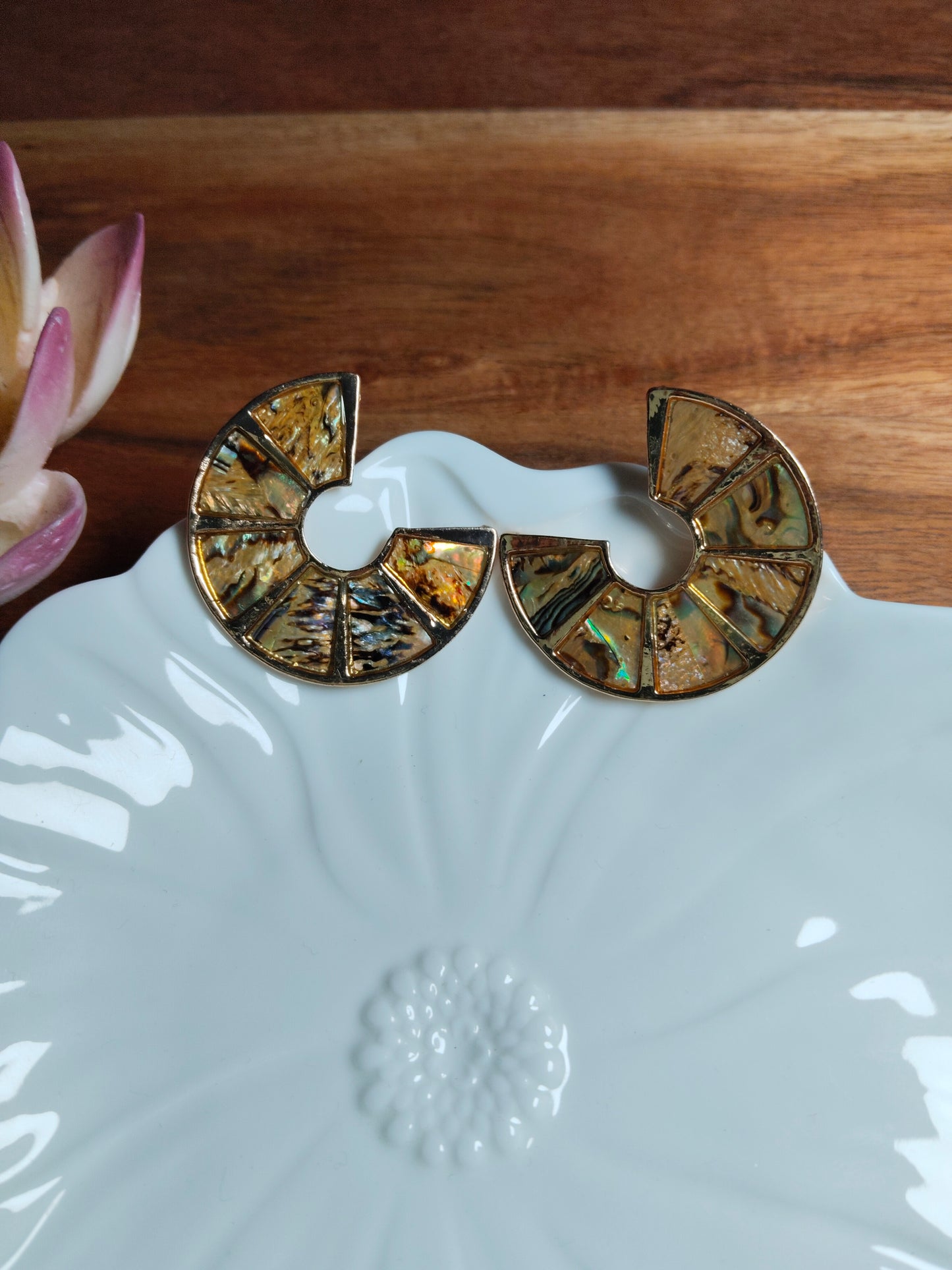 Gold Plated Handcrafted C Shaped Earrings