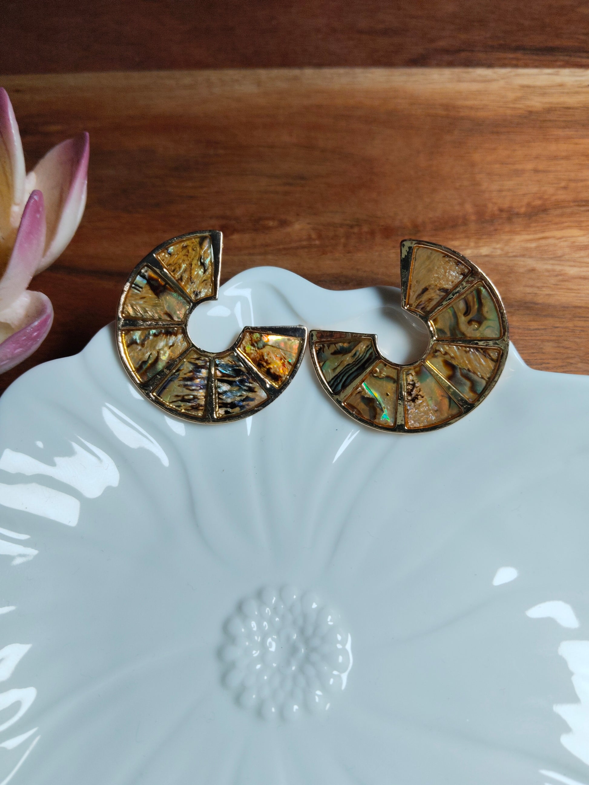 Gold Plated Handcrafted C Shaped Earrings