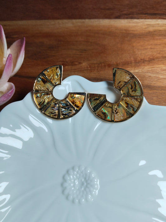 Gold Plated Handcrafted C Shaped Earrings