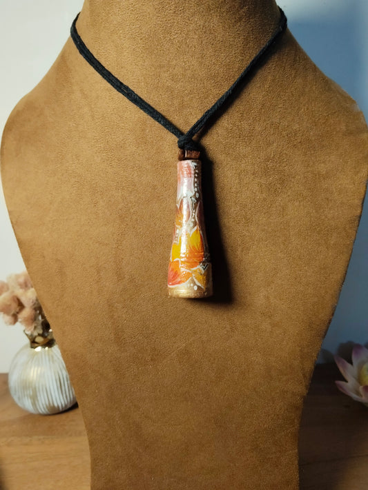 Multi Color Terracota Bishnupur Floral Pattern Handpainted Necklace