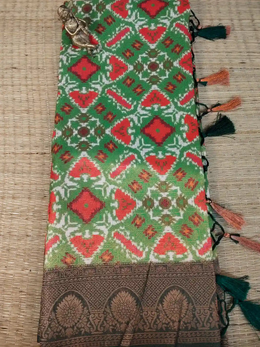 Green & Pink Banarasi Silk Saree