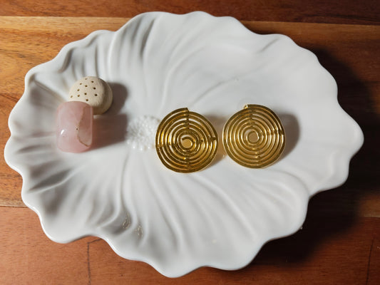 Gold Polished Circled Earrings