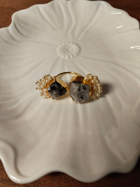 Rainbow Moonstone Ring
