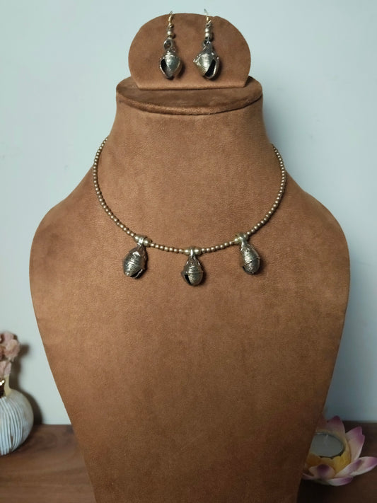 Dhokra Bell Necklace Set