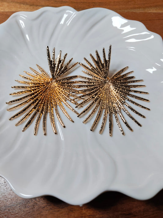 Brass Burst of Joy Earrings