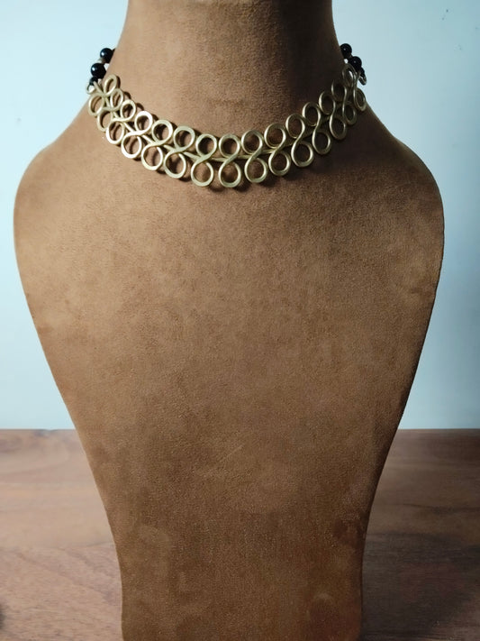 Brass Handcrafted Continuous Necklace Set