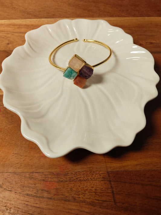 4 Raw Stones Bangle