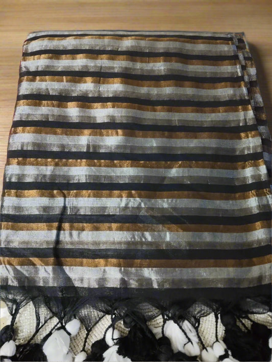 Black Handloom Cotton Saree