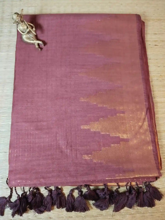 Dark Maroon Cotton Saree