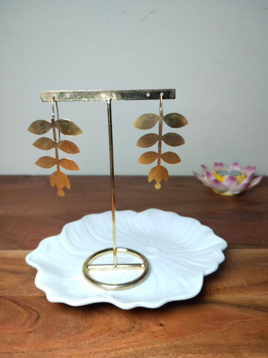 Brass Leaf Earrings