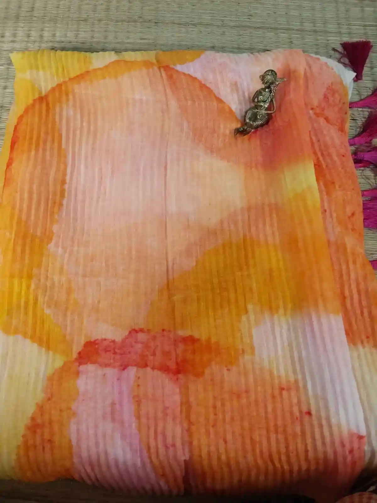 Yellow Linen Crush Bollywood Design Saree