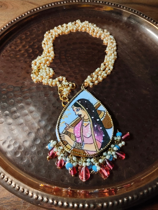 Lavender Hand Painted Necklace