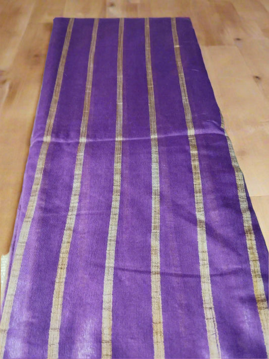 Purple Cotton Silk Saree with Ghichha Work