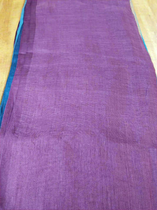 Magenta & Blue Linen Saree