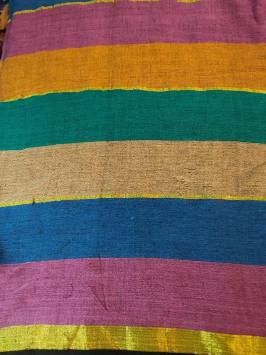 Multi Color Handloom Cotton Saree