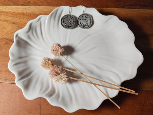 Silver 3 Paise Earrings