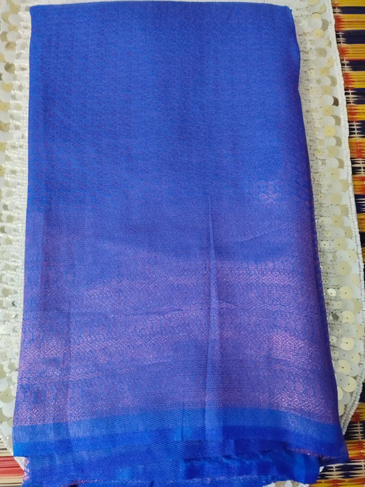 Violet Soft Silk Saree with Copper Zari Work