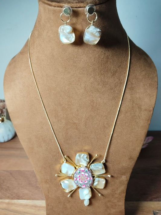 Antique Tanjore Handpainted Pendant Necklace Set
