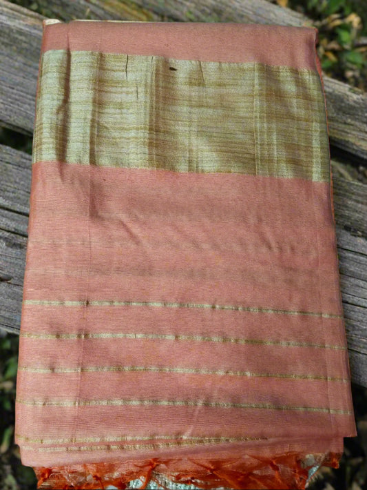 Peach Cotton Saree