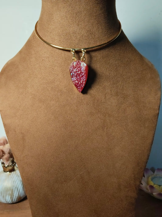 Gold Polished Druzy Neck Cuff