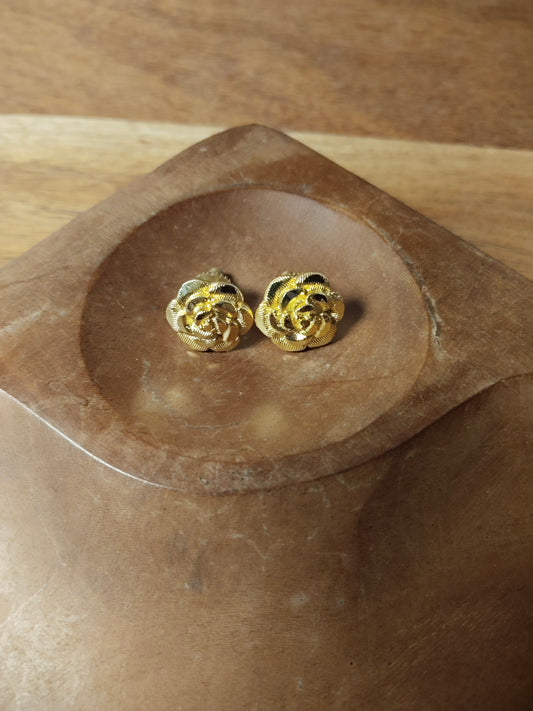 Gold Rose Studs