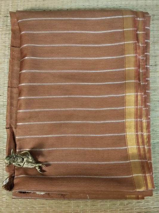 Beige Cotton Viscose Saree