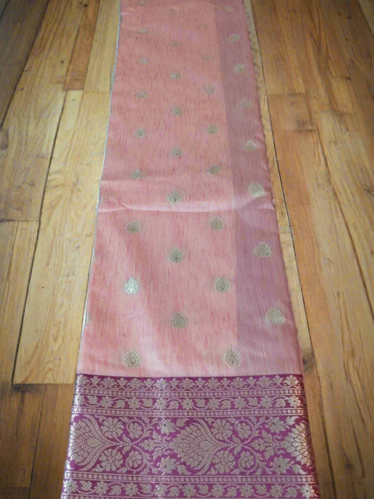 Pink & Magenta Cotton Silk Saree with Zari Buta