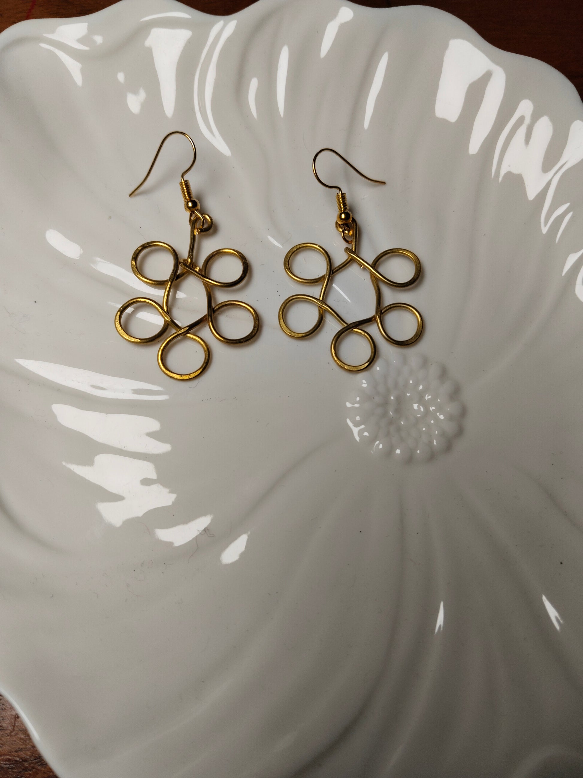 Brass Twisted Spiral Earring