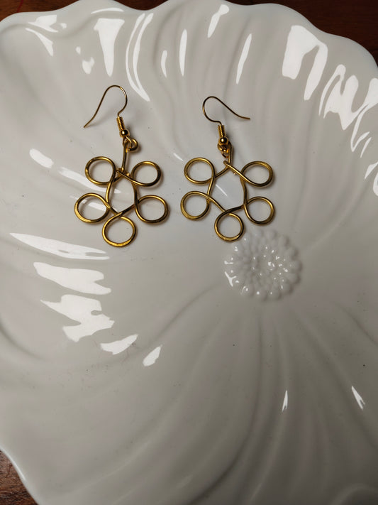 Brass Twisted Spiral Earring