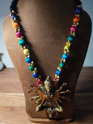 Multi Color Brass Long Necklace