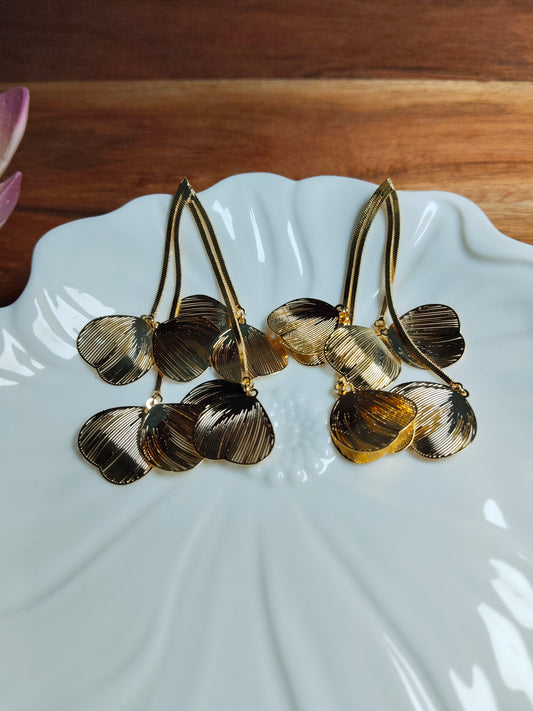 18K Gold Plated Brass Petal Drop Earrings