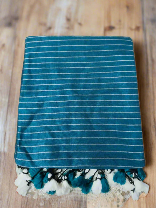 Green Handloom Linen Saree