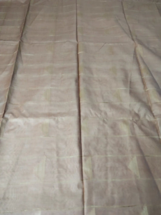 Light Beige & Brown Cotton Silk Saree