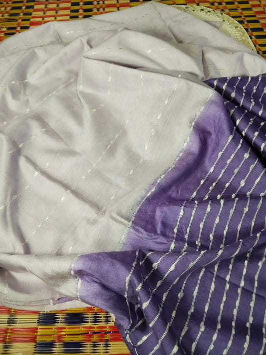 Light & Dark Lavender Cotton Viscose Saree