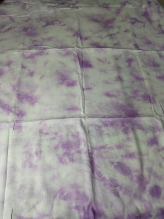 Lilac Mul Tie & Dye Saree