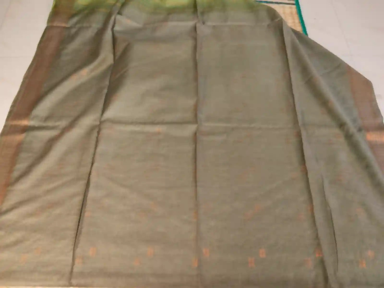 Olive Green Cotton Viscose Saree