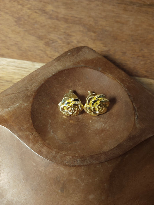 Gold Rose Studs