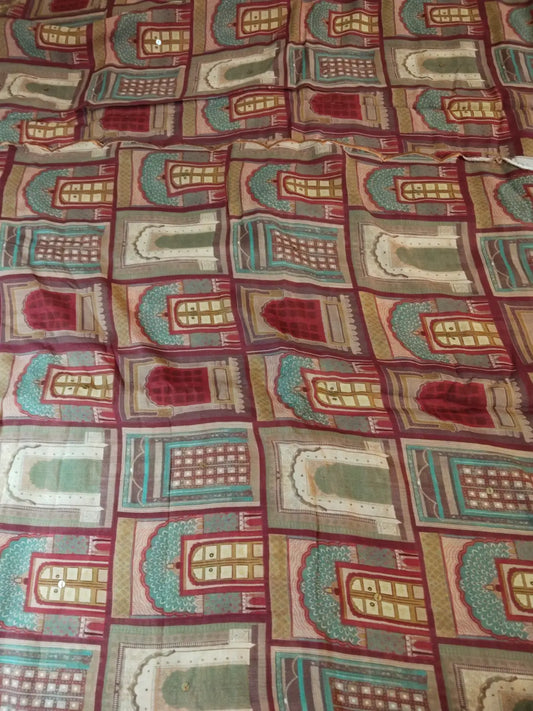 Multi Color Viscose Mughal Theme Saree
