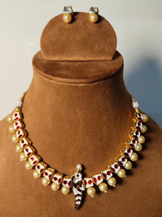 Dual Sided Kundan Pearl Necklace Set