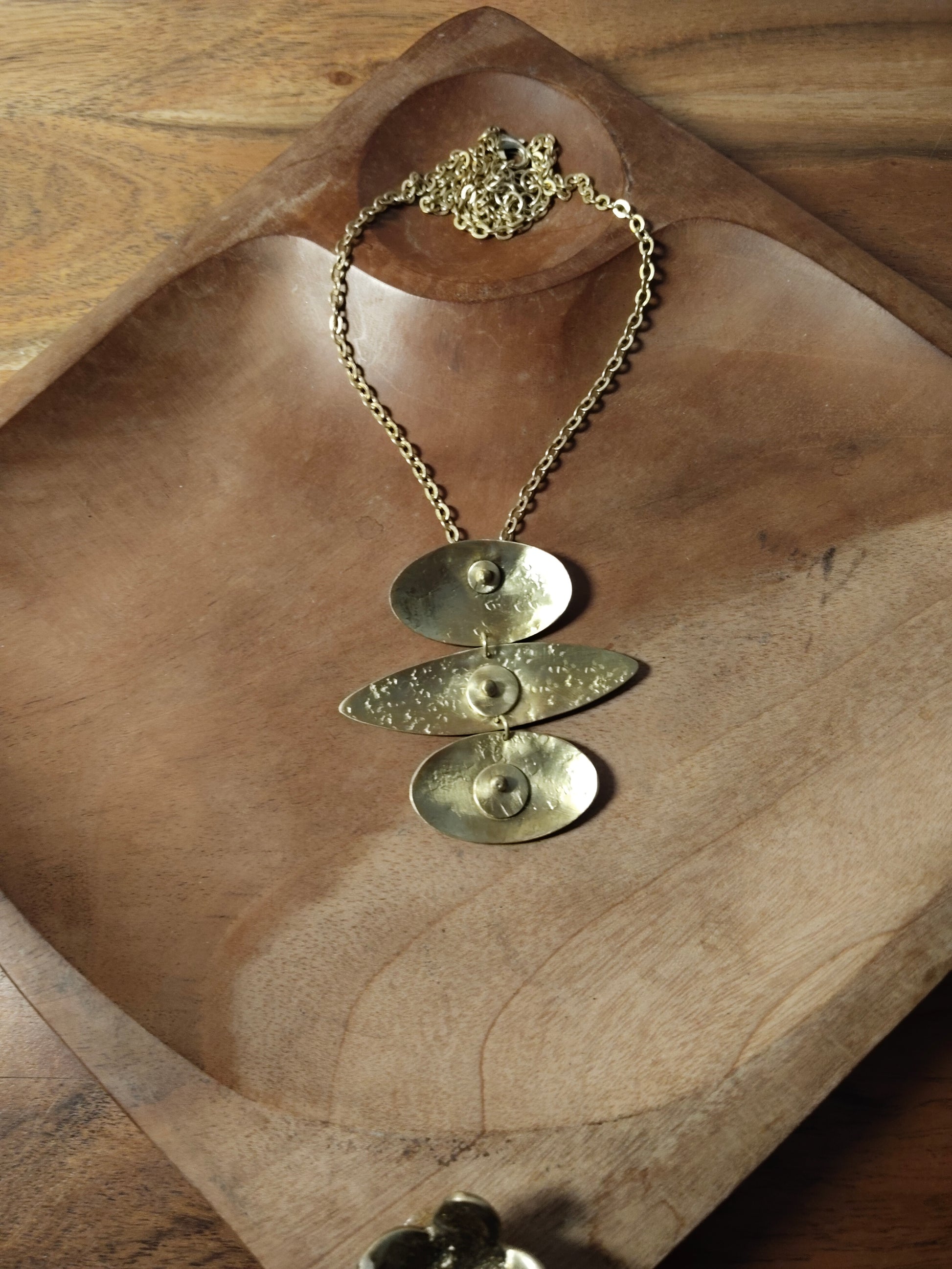 Textured Brass Handmade Pendant Chain