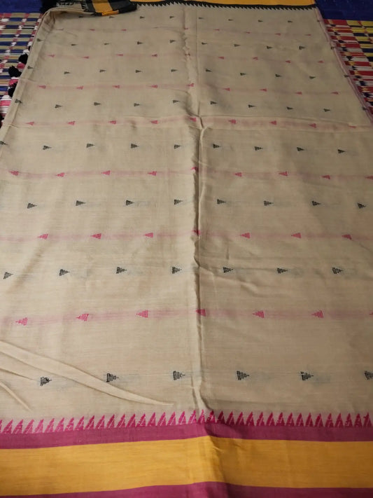 Light Yellow Handloom Cotton Saree