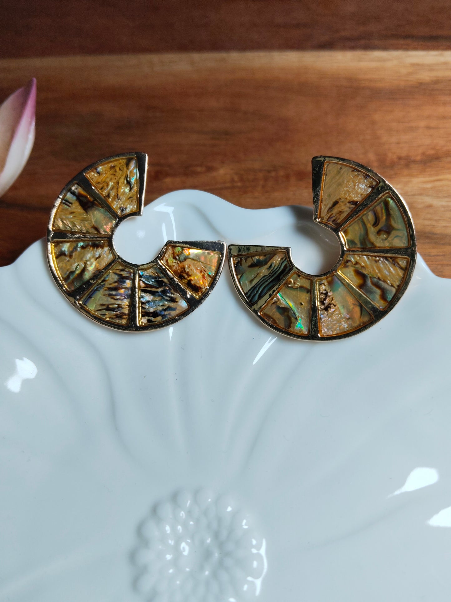 Gold Plated Handcrafted C Shaped Earrings